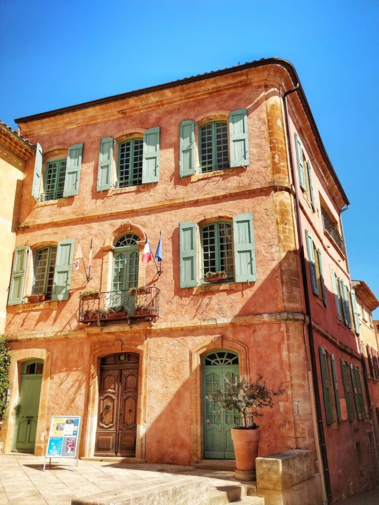 ochre-colored house in Roussillon, Provence